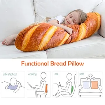 Wepop 3D Bread Shape Pillow - Fun & Soft Lumbar Cushion