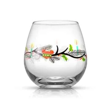 JoyJolt Disney Mickey Mouse Stemless Wine Glass Set