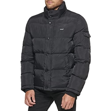 Levi's Men's Bubble Puffer Coat for Winter Warmth