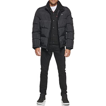 Levi's Men's Bubble Puffer Coat for Winter Warmth