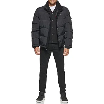 Levi's Men's Bubble Puffer Coat for Winter Warmth