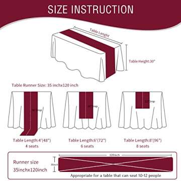 5 Pack 10Ft Burgundy Cheesecloth Table Runner Boho Bulk Gauze Table Runner Cheesecloth Fabric for We...
