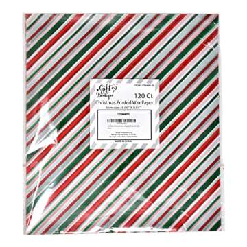 Gift Boutique Christmas Wax Paper 120 Sheets for Holiday Baking