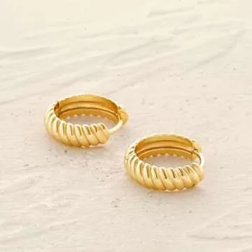 Stylish MYEARS Gold Twisted Huggie Earrings for Everyday Use