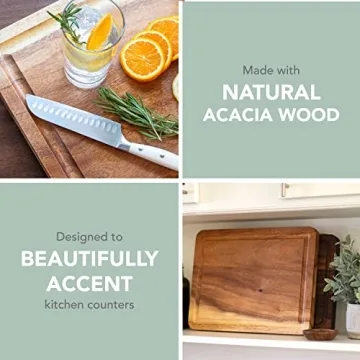 ROSSIE HOME Large Acacia Wood Cutting Board for Culinary