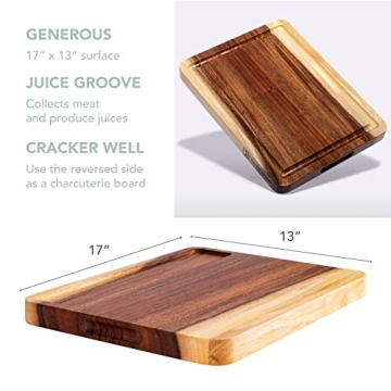 ROSSIE HOME Large Acacia Wood Cutting Board for Culinary