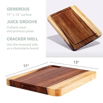 ROSSIE HOME Large Acacia Wood Cutting Board for Culinary