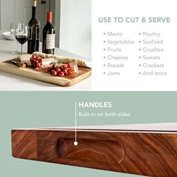 ROSSIE HOME Large Acacia Wood Cutting Board for Culinary