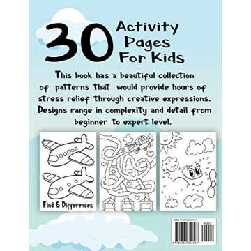 Airplane Activity Book for Kids Ages 4-8: A Fun Kid Workbook Game For Learning, Planes Coloring, Dot to Dot, Mazes, Word Search and More!