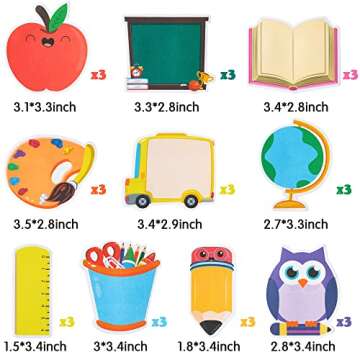 Xqumoi 600Pcs Back to School Sticky Notes Pencil Ruler Book Blackboard Palette Owl Shaped Self-Adhes...
