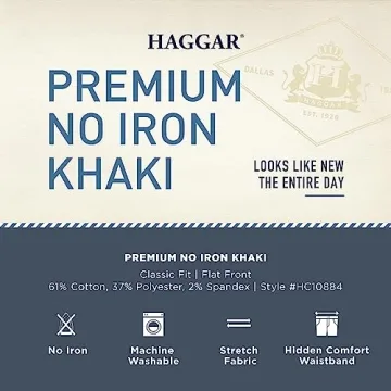 Haggar No Iron Khaki Pants - Classic Fit Comfortable Style