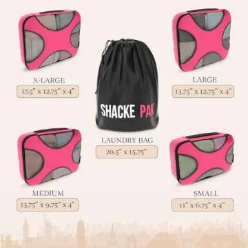 Shacke 5 Set Packing Cubes for Travel Lightweight Luggage Organizer (Precious Pink)