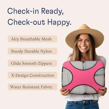 Shacke 5 Set Packing Cubes for Travel Lightweight Luggage Organizer (Precious Pink)