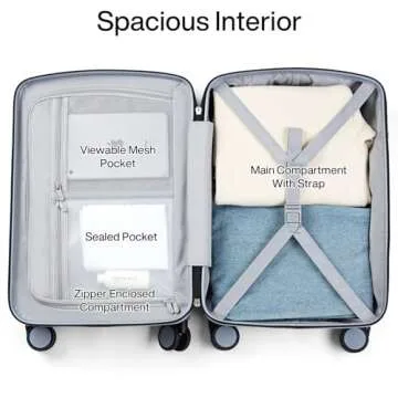 Hanke 20 Inch Carry On Luggage Lightweight Hard Shell