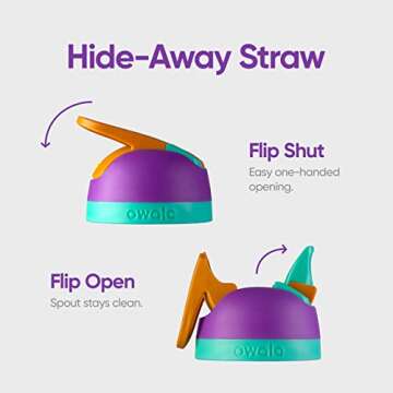 Owala Flip Insulated Water Bottle with Straw - 24 Ounce