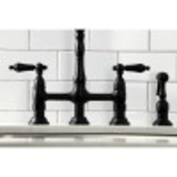 Kingston Brass Heritage Bridge Kitchen Faucet Polished Nickel