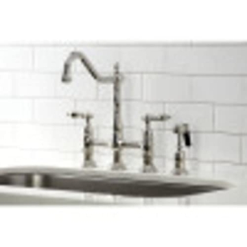 Kingston Brass Heritage Bridge Kitchen Faucet Polished Nickel