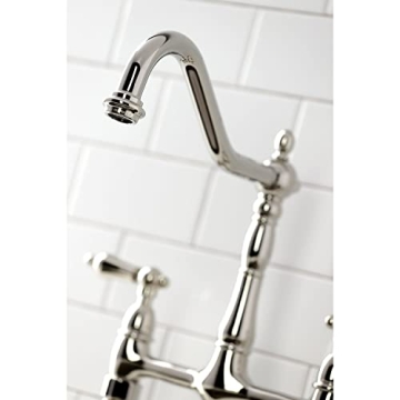Kingston Brass Heritage Bridge Kitchen Faucet Polished Nickel