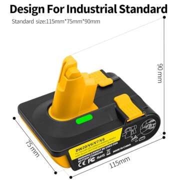 Battery Adapter - Compatible with Dyson V6, V7, V8. Convert a DeWolt Battery to be Used as a Dysn Battery, Suitable for Dyson Vacuum Cleaners in The V6, V7, and V8 Series. (for dewalt)