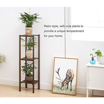 COPREE 3 Tier Plant Stand Attractive Bamboo Display Shelf