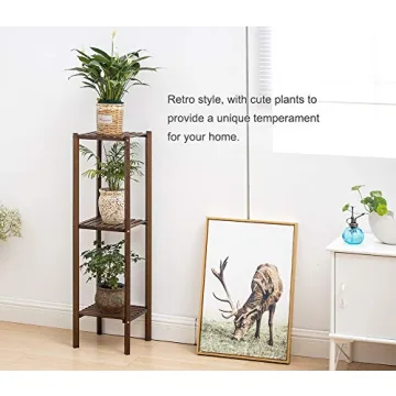 COPREE 3 Tier Plant Stand Attractive Bamboo Display Shelf