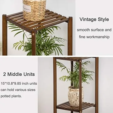 COPREE 3 Tier Plant Stand Attractive Bamboo Display Shelf