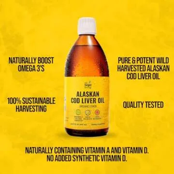 On Target Living Alaskan Cod Liver Oil Organic Lemon Flavor 16.67 oz (2-Pack) | Line Caught in The USA | Naturally Occurring Vitamin D | Rich in Omega 3 DHA/EPA | Non-GMO Project Certified