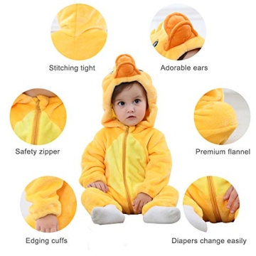 Baby Winter Hooded Romper - Flannel Panda Design