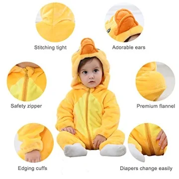 Baby Winter Hooded Romper - Flannel Panda Design