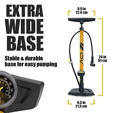BV Ergonomic Bike Floor Pump with Smart Valve & Gauge