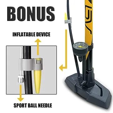 BV Ergonomic Bike Floor Pump with Smart Valve & Gauge