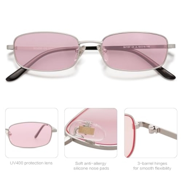 SOJOS Small Y2K Narrow Rectangle Sunglasses for Trendsetters