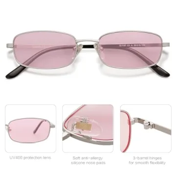 SOJOS Small Y2K Narrow Rectangle Sunglasses for Trendsetters