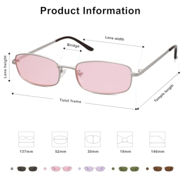 SOJOS Small Y2K Narrow Rectangle Sunglasses for Trendsetters