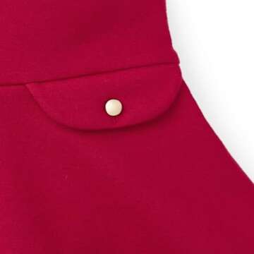 Hope & Henry Girls' Short Sleeve Ponte Skater Dress with Faux Fur Collar Red