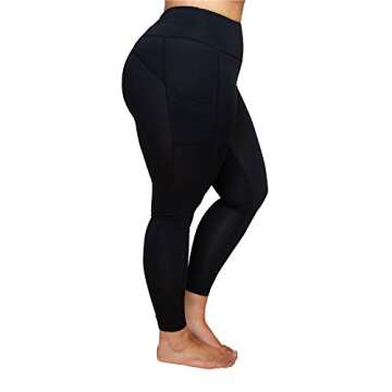 KQUZO Women's Plus Size High Waist 7/8 Compression Workout Leggings with Pocket 27" Inseam