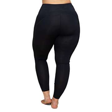 KQUZO Women's Plus Size High Waist 7/8 Compression Workout Leggings with Pocket 27" Inseam
