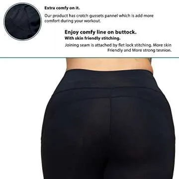 KQUZO Women's Plus Size High Waist 7/8 Compression Workout Leggings with Pocket 27" Inseam