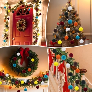 Red Velvet Christmas Ball Ornaments - 6 PCS