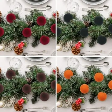 Red Velvet Christmas Ball Ornaments - 6 PCS