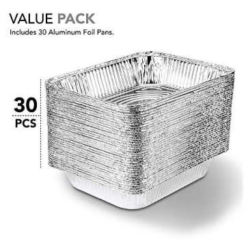 Disposable Aluminum Pans 30 Pack - 9x13 Foil Pans