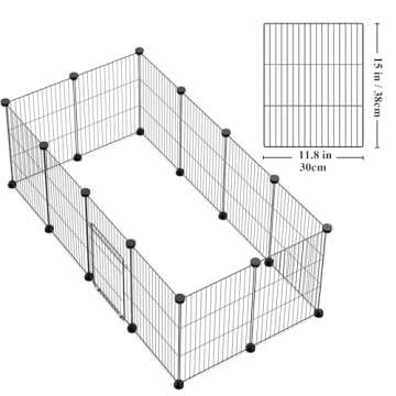LANGXUN DIY Small Animal Pet Playpen with Door, Rabbit, Guinea Pig Cages, Puppy, Kitten Playpen | In...