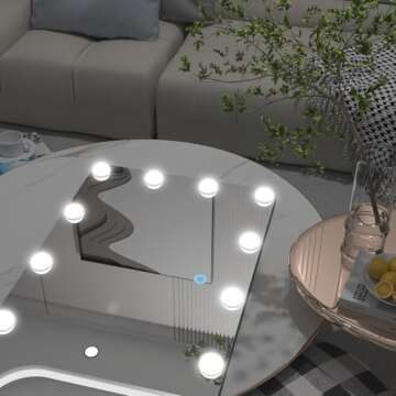 Biyatuos Door Mirror,55"x20"Over The Door Mirror,Full-Length Mirror with Lights,Vanity Makeup Dressing Body Mirror for Bedroom Living Room (Black)