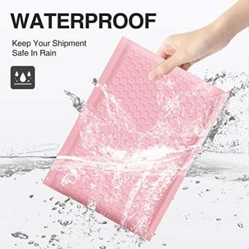 UCGOU Bubble Mailers 10.5x16 Inch Light Pink 25 Pack Poly Padded Envelopes Large #5 Mailing Packages Opaque Packaging Postal Self Seal Adhesive Waterproof Boutique Shipping Bags for Clothes