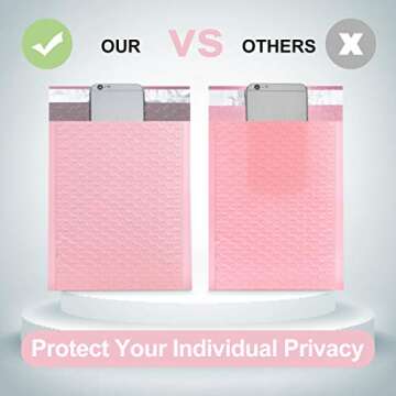 UCGOU Bubble Mailers 10.5x16 Inch Light Pink 25 Pack Poly Padded Envelopes Large #5 Mailing Packages Opaque Packaging Postal Self Seal Adhesive Waterproof Boutique Shipping Bags for Clothes