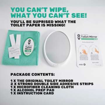 Ehde The Original Toilet Mirror | Toddler, Child & Special Needs Potty Training Aid, Postpartum & Feminine Hygiene, Personal Wiping & Grooming, Non-Toxic, Eco-Friendly, Lab Tested & Safe for Kids 3+