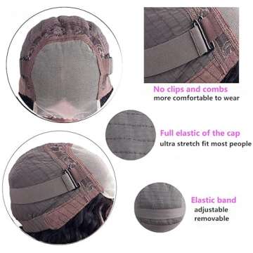 Dosacia Wear and Go Glueless Wigs Human Hair 4x4 Deep Wave Lace Front Wigs Wear and Go Wigs Deep Wave Wigs Human Hair Transparent Lace Closure Wigs for Black Women Natural Color 26inch