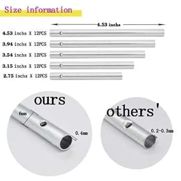 60 Wind Chime Tubes DIY Kit for Crafts and Outdoor Decor