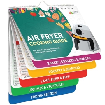 Air Fryer Cheat Sheet Magnets Cooking Guide Booklet - Essential Cooking Resource for Every Kitchen