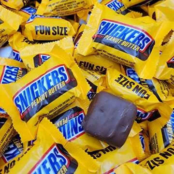 Snickers Crunchy Peanut Butter Squared Fun Size Candy Bars – Fun Size Bulk Peanut Butter Snickers – Individually Wrapped Fun Pack (2 Pound (Pack of 1))